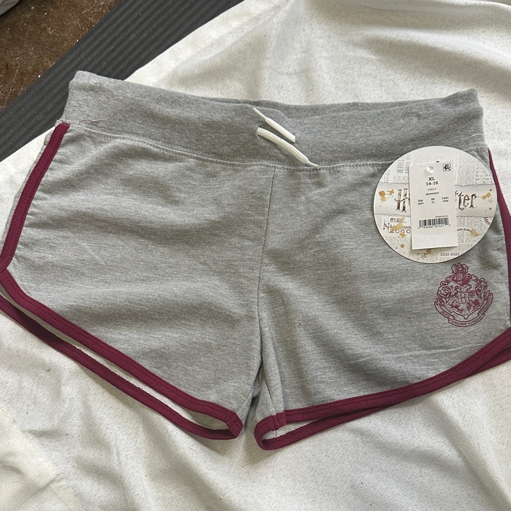 Gray and Maroon Women's Shorts